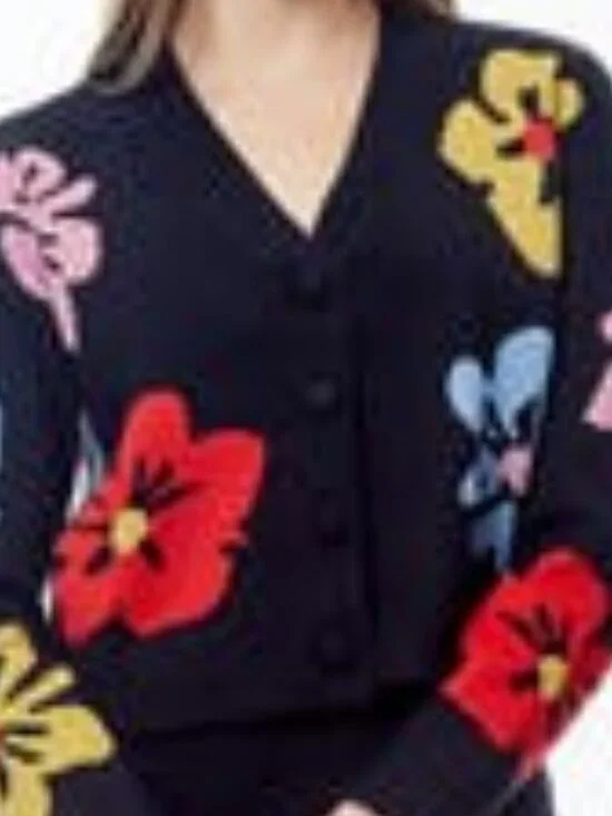 New By Design floral print button down cardigan sweater NWT - Picture 3 of 4